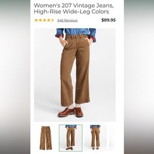 L.L. Bean Women's Brown Wide-Leg Jeans